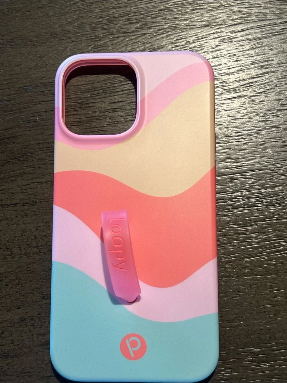 Loopy Case 13 Pro Max Multi-Color Wave Grip Phone Case - Pink & Aqua
